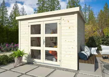 Finn Art Flachdach Holz Aktion 70 300x206 cm mit Fußboden naturbelassen ohne Dacheindeckung