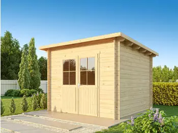 Fjordholz Pultdach Modell Ezra 3D Naturbelassen