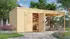 Weka Design-Gartenhaus Batu 28 mm Modern Storage 300 x 300 cm (Batu 3) - 300 cm Anbaudach naturbelassen Vollholz-Doppeltür