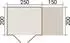 Weka Design-Gartenhaus Batu 28 mm Modern Storage 250 x 200 cm (Batu 1,5) + 150 cm Anbaudach hellgrau Rahmen-Doppeltür