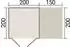 Weka Design-Gartenhaus Batu 28 mm Modern Storage 200 x 200 cm (Batu 1) + 150 cm Anbaudach dunkelgrau Vollholz-Doppeltür