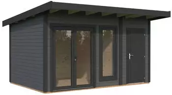 Palmako Gartenhaus Aurelia 12,4 m&sup2; 44 mm dunkelgrau/anthrazit lackiert