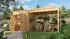 Weka Design-Gartenhaus Batu 28 mm Modern Storage 250 x 200 cm (Batu 1,5) - 300 cm Anbaudach naturbelassen Vollholz-Doppeltür