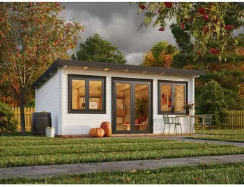 Palmako Gartenhaus Lisandra 19,4 m&sup2; 44 mm wei&szlig;/anthrazit lackiert