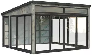 Palmako Glashaus Saga 16,6 m&sup2; Slide grau tauchgrundiert