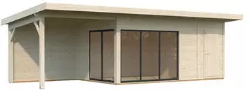 Palmako Gartenhaus Andrea 15,2 + 7,9 m&sup2; Slide Plus 44 mm transparent tauchgrundiert