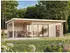 Palmako Gartenhaus Andrea 15,2 + 7,9 m² Slide Plus 44 mm transparent tauchgrundiert