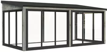 Palmako Glashaus Lumi 16,2 m&sup2; (Wintergartenanbau) - Slide grau tauchgrundiert