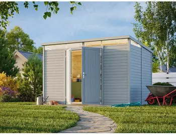 Palmako Ger&auml;tehaus Elias 7,3 m&sup2; 16 mm hellgrau lackiert