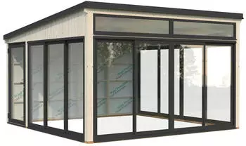 Palmako Glashaus Saga 16,6 m&sup2; Slide transparent tauchgrundiert