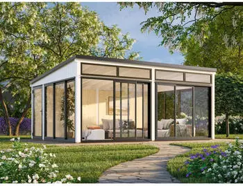 Palmako Glashaus Saga 23,3 m&sup2; Slide Plus wei&szlig; lackiert