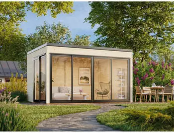 Palmako Gartenhaus Serena 12,6 m&sup2; Set 1 Slide 44 mm naturbelassen