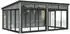 Palmako Glashaus Saga 23,3 m² Slide Plus grau tauchgrundiert