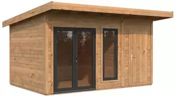 Palmako Gartenhaus Aurelia 12,4 m&sup2; 44 mm hellbraun tauchgrundiert