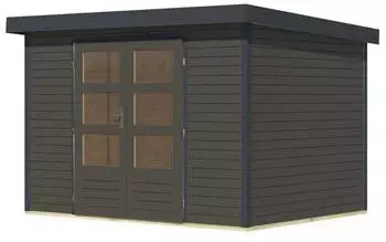 Karibu Hollywood opt. mit Anbaudach 298x213 cm XXL terragrau