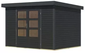 Karibu Hollywood opt. mit Anbaudach 298x213 cm XXL anthrazit
