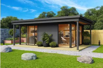 Gouderak Domeo 3 Loggia inkl. Fu&szlig;boden 608,4 x 421,5 cm carbongrau-anthrazit