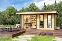 LASITA MAJA Gartenhaus "DOMEO 8 CARBONGRAU/ANTHRAZIT" Fundamentmass 5000 x 4000,