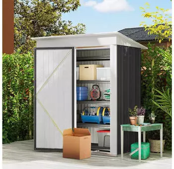 Outsunny Metall Ger&auml;teschuppen 1,36m&sup2; 161 x 95 x 181cm Pultdach