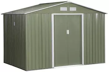 Outsunny Ger&auml;tehaus mit Bodenrahmen 277 x 195 x 192 cm Hellgr&uuml;n