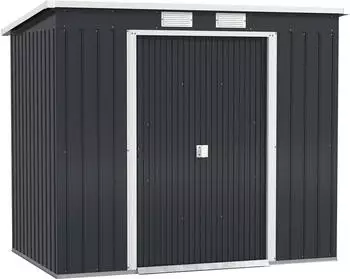 Outsunny Ger&auml;tehaus 2,42 m&sup2; Dunkelgrau