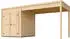Weka Design-Gartenhaus Batu 28 mm Modern Storage 200 x 200 cm (Batu 1) - 300 cm Anbaudach naturbelassen Vollholz-Doppeltür