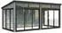 Palmako Glashaus Saga 16,2 m² Slide Plus (Wintergartenanbau inkl. Rückwand) hellgrau lackiert