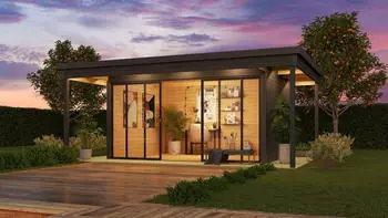 Gouderak Domeo 4 Loggia inkl. Fu&szlig;boden 597,6 x 421,5 cm carbongrau-anthrazit