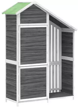 vidaXL Ger&auml;tehaus Grau 120x53,5x170cm Massivholz Kiefer (172247)
