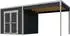 Weka Design-Gartenhaus Batu 28 mm Modern Storage 250 x 200 cm (Batu 1,5) - 300 cm Anbaudach dunkelgrau Vollholz-Doppeltür