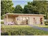 Palmako Gartenhaus Andrea 21,1 + 7,9 m² Slide Plus 44 mm grau tauchgrundiert