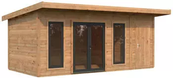 Palmako Gartenhaus Aurelia 16,7 m&sup2; 44 mm hellbraun tauchgrundiert