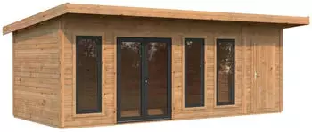 Palmako Gartenhaus Aurelia 19,2 m&sup2; 44 mm hellbraun tauchgrundiert