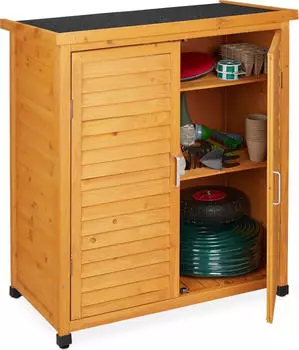Relaxdays 86.5x97x47 Werkzeugschrank Natur