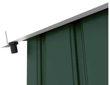 Habitat et Jardin Rosas garden shed with gutter and anchoring kit green 4.07 m&sup2;