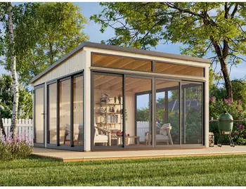 Palmako Glashaus Saga 16,6 m&sup2; Slide naturbelassen