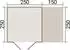 Weka Design-Gartenhaus Batu 28 mm Modern Storage 250 x 250 cm (Batu 2) + 150 cm Anbaudach hellgrau Rahmen-Doppeltür