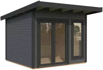Palmako Gartenhaus Aurelia 8,4 m&sup2; 44 mm dunkelgrau/anthrazit lackiert