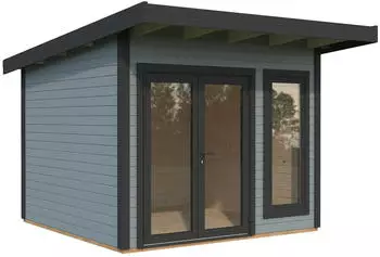 Palmako Gartenhaus Aurelia 8,4 m&sup2; 44 mm hellgrau/anthrazit lackiert