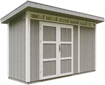 Timbela M902A Tundra Grey Holz-Gartenhaus 4,3m&sup2; LP Smartside mit Boden & Bitumendachziegeln (M902A-TUNDRA GREY)