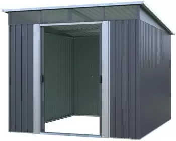 osoltus Skylight Metall-Ger&auml;tehaus Pultdach 238x279cm 6,6m&sup2; mit Schiebet&uuml;ren