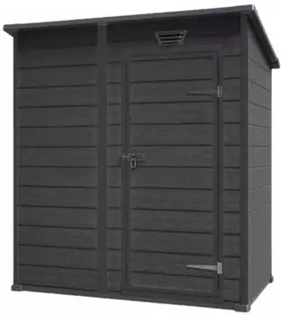 Keter Essential Shed 6x4 – 112 × 184 × 195 cm – dunkelgrau/weiß