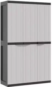 vidaXL Gartenschrank Grau/Schwarz 97x37x165cm PP (364203)