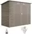 Outsunny Metall Geräteschuppen 2,7 m² 249x121x183cm Pultdach