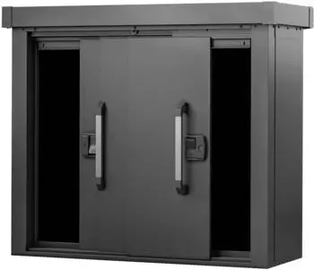 PRIMEYARD Gartenschrank Metall Schiebet&uuml;r anthrazit 135x55x112cm (GFPV00922)
