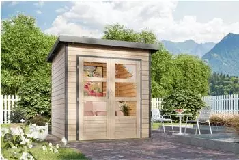 Karibu Plutino 1 Gartenhaus Massivholz Blechdach ohne Fu&szlig;boden (98271249-0)