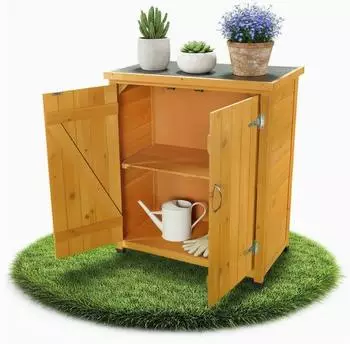 Melko Ger&auml;teschrank 2 T&uuml;ren Holz (Fichte) wetterfest, 75&times;40&times;90cm (10003139)