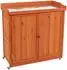 Costway Geräteschrank mit herausnehmbarem Regal & 4 Rollen, Holz, 98,5x48x100cm (GT3905NA)