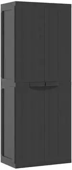 vidaXL Gartenschrank Schwarz 65x37x165cm PP abschlie&szlig;bar (364205)
