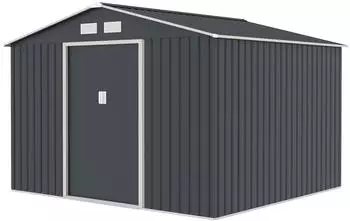 HATTORO S250 Metall-Gerätehaus Satteldach 7,2m² dunkelgrau (95652)